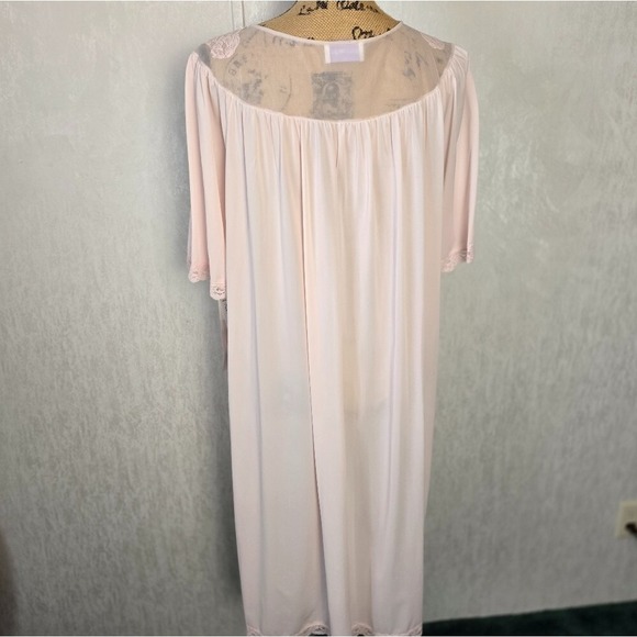 Shadowline Lrge Nightgown + Robe Set Pink Lace Elegant Nightwear Vintage 80s NWT - Picture 5 of 14
